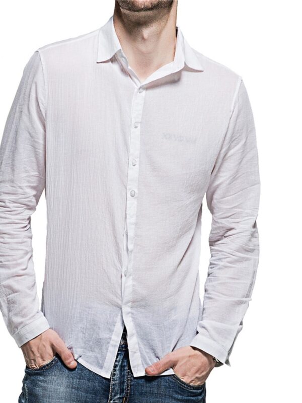 Ericdress Casual Plain Lapel Loose Style Men's Shirt