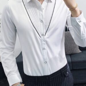 Ericdress Casual Pleated Lapel Single-Breasted Men's Shirt