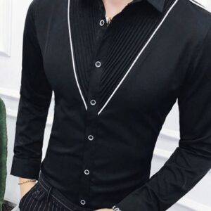 Ericdress Casual Pleated Lapel Single-Breasted Men's Shirt