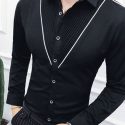 Ericdress Casual Pleated Lapel Single-Breasted Men’s Shirt