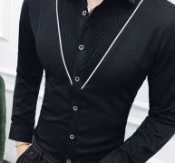 Ericdress Casual Pleated Lapel Single-Breasted Men’s Shirt