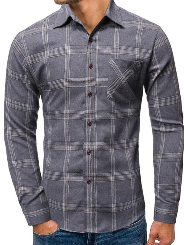 Ericdress Casual Pocket Plaid Single-Breasted Spring Men's Shirt