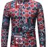 Ericdress Casual Print Color Block Single-Breasted Men’s Shirt