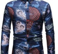 Ericdress Casual Print Color Block Slim Single-Breasted Men’s Shirt