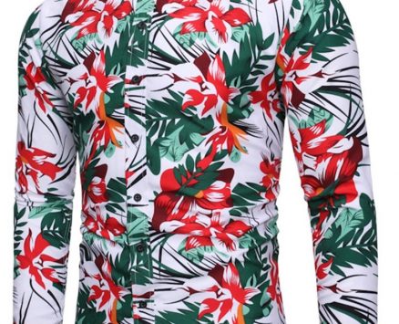 Ericdress Casual Print Floral Spring Single-Breasted Men’s Shirt