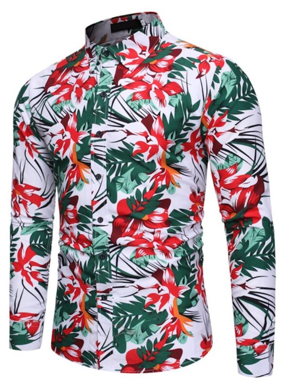 Ericdress Casual Print Floral Spring Single-Breasted Men's Shirt