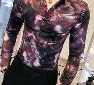 Ericdress Casual Print Lapel Single-Breasted Men’s Shirt