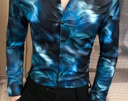 Ericdress Casual Print Lapel Single-Breasted Men’s Shirt