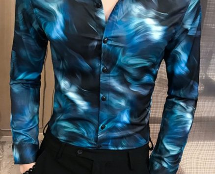 Ericdress Casual Print Lapel Single-Breasted Men’s Shirt