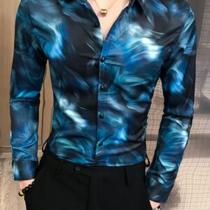 Ericdress Casual Print Lapel Single-Breasted Men's Shirt