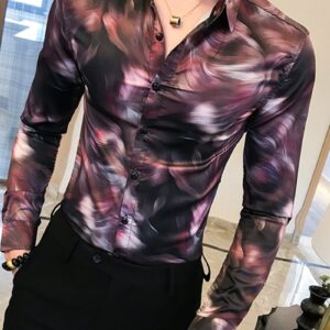 Ericdress Casual Print Lapel Single-Breasted Men's Shirt