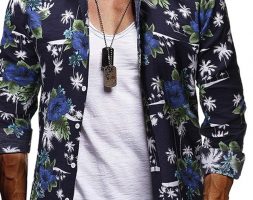 Ericdress Casual Print Lapel Slim Single-Breasted Men’s Shirt