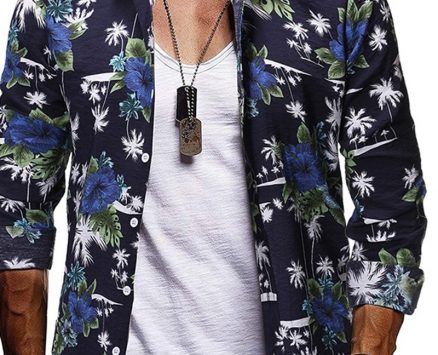 Ericdress Casual Print Lapel Slim Single-Breasted Men’s Shirt