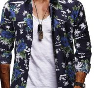 Ericdress Casual Print Lapel Slim Single-Breasted Men’s Shirt