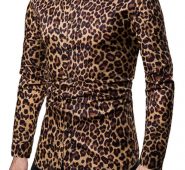 Ericdress Casual Print Leopard Single-Breasted Men’s Shirt