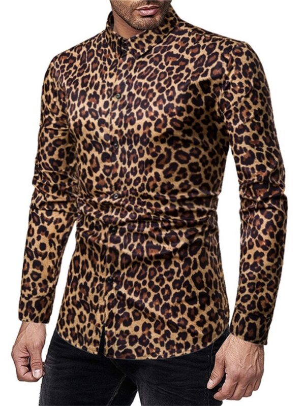 Ericdress Casual Print Leopard Single-Breasted Men's Shirt