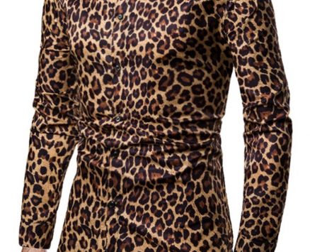 Ericdress Casual Print Leopard Single-Breasted Men’s Shirt