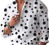 Ericdress Casual Print Polka Dots Single-Breasted Loose Men’s Shirt