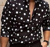 Ericdress Casual Print Polka Dots Single-Breasted Loose Men’s Shirt