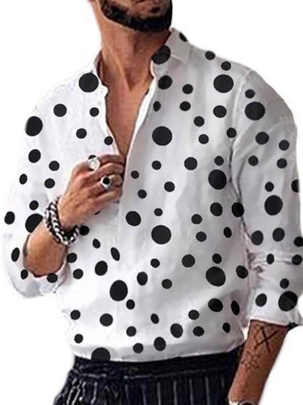 Ericdress Casual Print Polka Dots Single-Breasted Loose Men's Shirt
