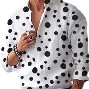 Ericdress Casual Print Polka Dots Single-Breasted Loose Men's Shirt