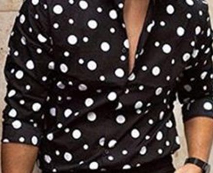 Ericdress Casual Print Polka Dots Single-Breasted Loose Men’s Shirt