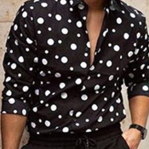 Ericdress Casual Print Polka Dots Single-Breasted Loose Men's Shirt