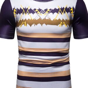 Ericdress Casual Print Stripe Wrapped Mens T-shirt