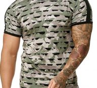 Ericdress Casual Round Neck Color Block Mens T-shirt