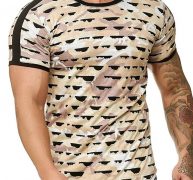 Ericdress Casual Round Neck Color Block Mens T-shirt