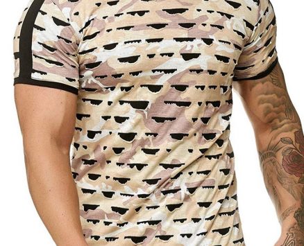 Ericdress Casual Round Neck Color Block Mens T-shirt