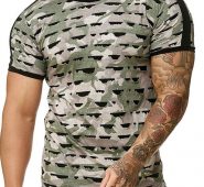 Ericdress Casual Round Neck Color Block Mens T-shirt