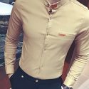 Ericdress Casual Stand Collar Button Men’s Shirt