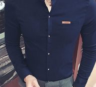 Ericdress Casual Stand Collar Button Men’s Shirt