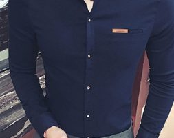 Ericdress Casual Stand Collar Button Men’s Shirt