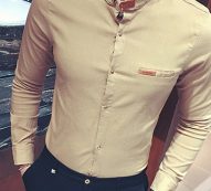 Ericdress Casual Stand Collar Button Men’s Shirt