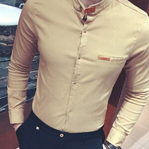 Ericdress Casual Stand Collar Button Men's Shirt