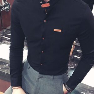 Ericdress Casual Stand Collar Button Men's Shirt