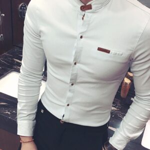 Ericdress Casual Stand Collar Button Men's Shirt