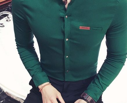 Ericdress Casual Stand Collar Button Men’s Shirt