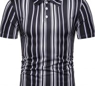 Ericdress Casual Stripe Mens Polo Shirt