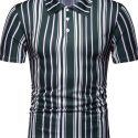 Ericdress Casual Stripe Mens Polo Shirt