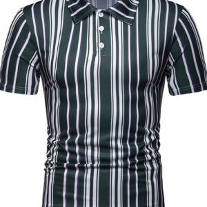 Ericdress Casual Stripe Mens Polo Shirt