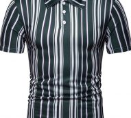 Ericdress Casual Stripe Mens Polo Shirt
