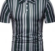 Ericdress Casual Stripe Mens Polo Shirt
