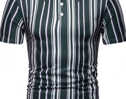 Ericdress Casual Stripe Mens Polo Shirt