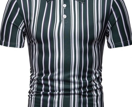 Ericdress Casual Stripe Mens Polo Shirt