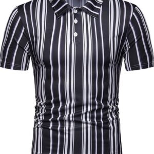 Ericdress Casual Stripe Mens Polo Shirt