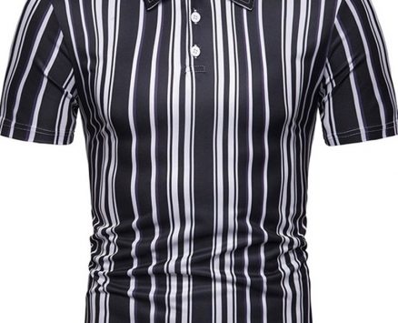 Ericdress Casual Stripe Mens Polo Shirt