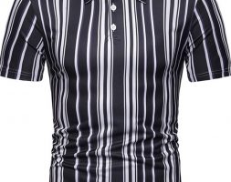 Ericdress Casual Stripe Mens Polo Shirt
